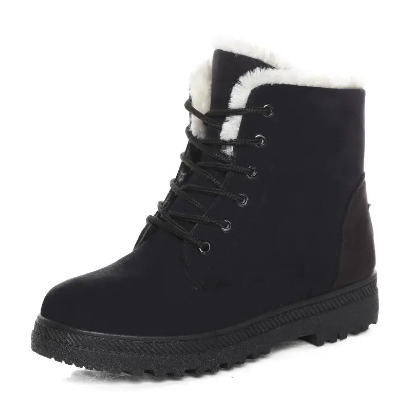 Women's Warm Snow Boots – Suede Ankle Boots Non-Slip Women's Snow Boots Axl black 35