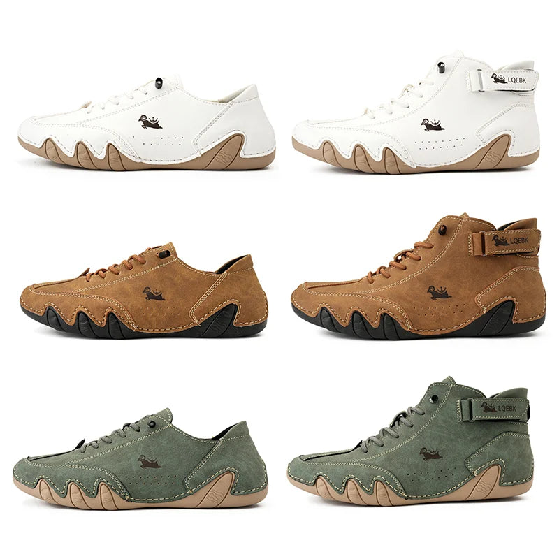 AZGB Unisex Leather Casual Sneakers – Cushioned Walking Shoes Casual Leather Sneakers Axl