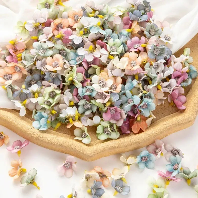 Silk Artificial Daisy Flower Heads 50/100 Pcs – Multicolor Decor Artificial Flower Heads Axl