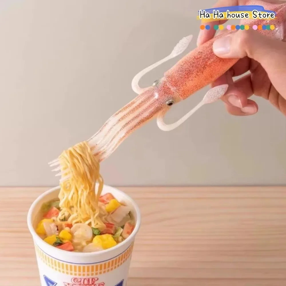 Funny Squid Cuttlefish Fork – Heat-Resistant Noodle Fork Novelty Dinner Fork Axl