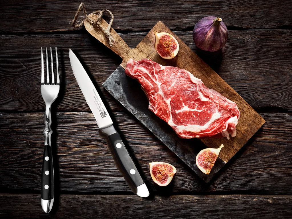 Classic Steak Knife Set – German Steel Serrated Blades Steak Knife Set Axl