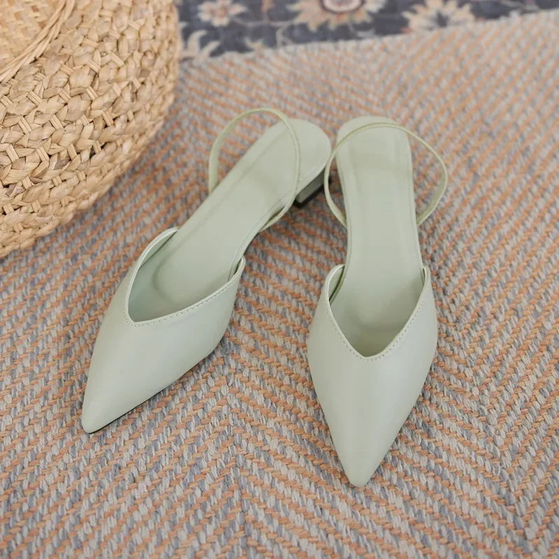 Women's Pointed Toe Ankle Strap Heeled Sandals | Minimalist Heeled Sandals Axl green 34