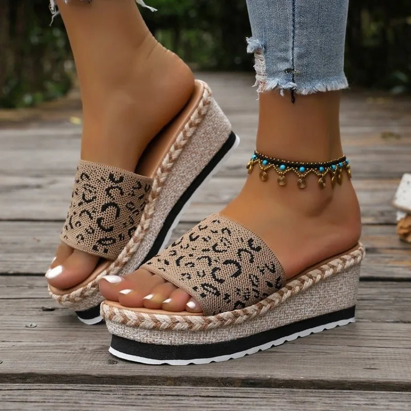 Women's Wedge Platform Sandals – Thick Sole Summer Mule Slippers Wedge Platform Sandals Axl 38 Khaki
