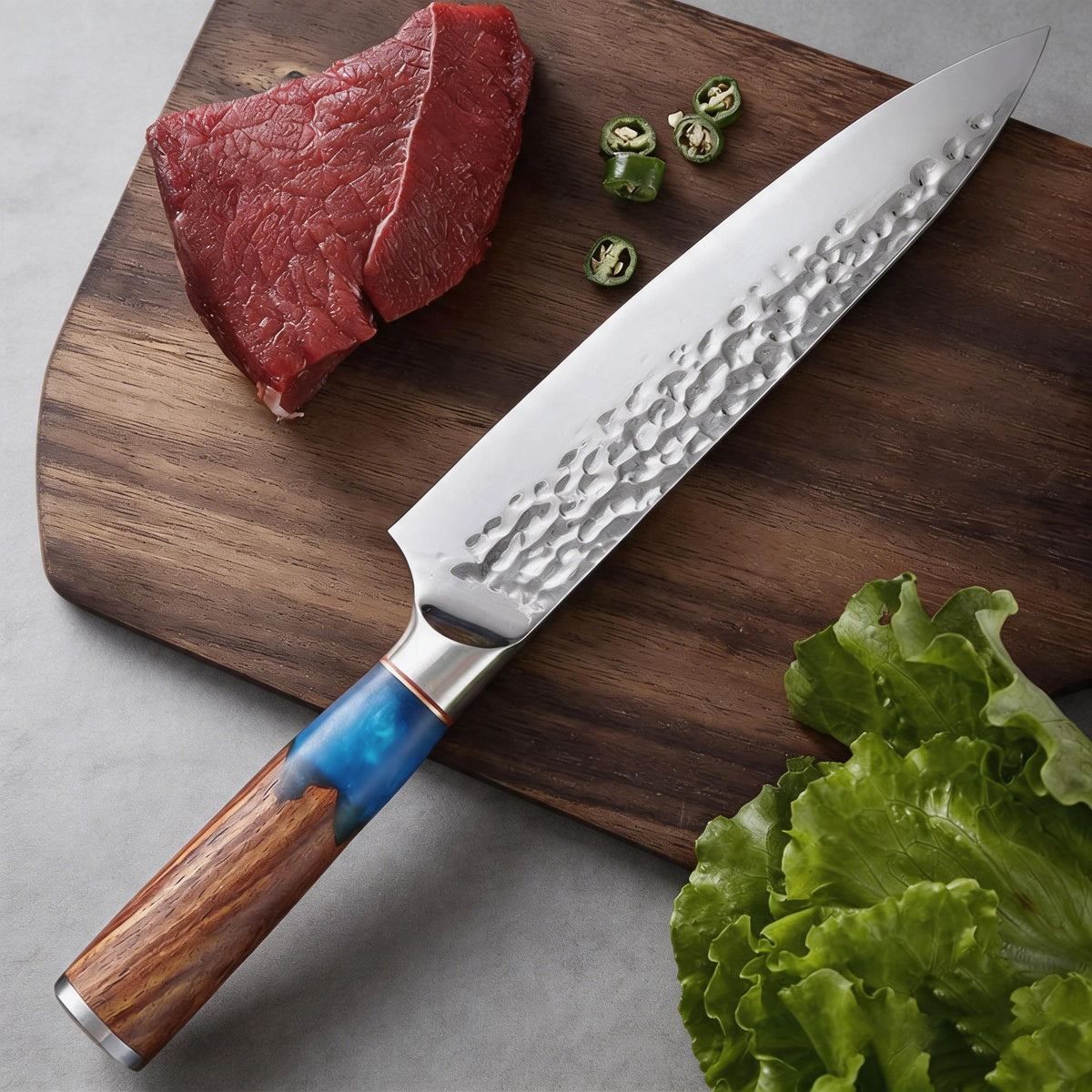 8-Inch Forged Japanese Chef Knife – Carbon Steel Kitchen Knife Chef Knife Axl