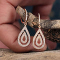 Huitan Rose Gold Teardrop CZ Dangle Earrings for Women Dangle Earrings Axl E5945