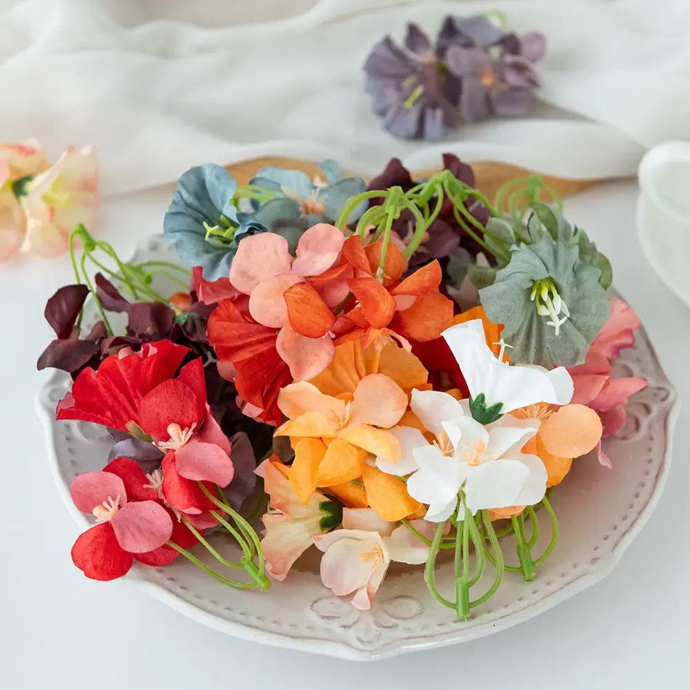 Silk Artificial Hydrangea Flower Heads 5/10 Pcs – Wedding Decor Artificial Silk Flowers Axl 1 5pcs