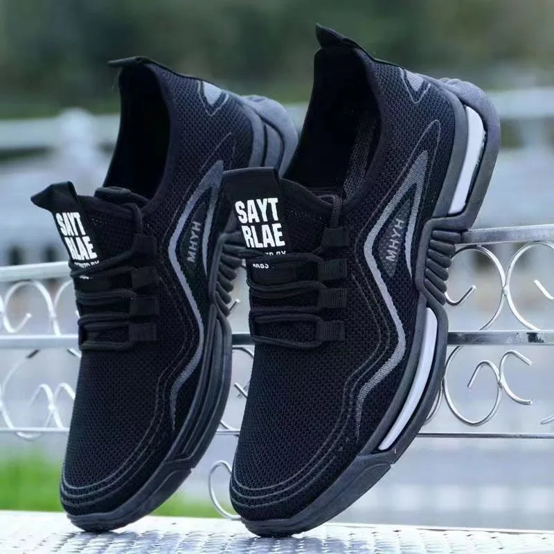 Men's Breathable Mesh Sneakers – Lightweight Lace-Up Sport Shoes Men's Mesh Sneakers Axl black 39
