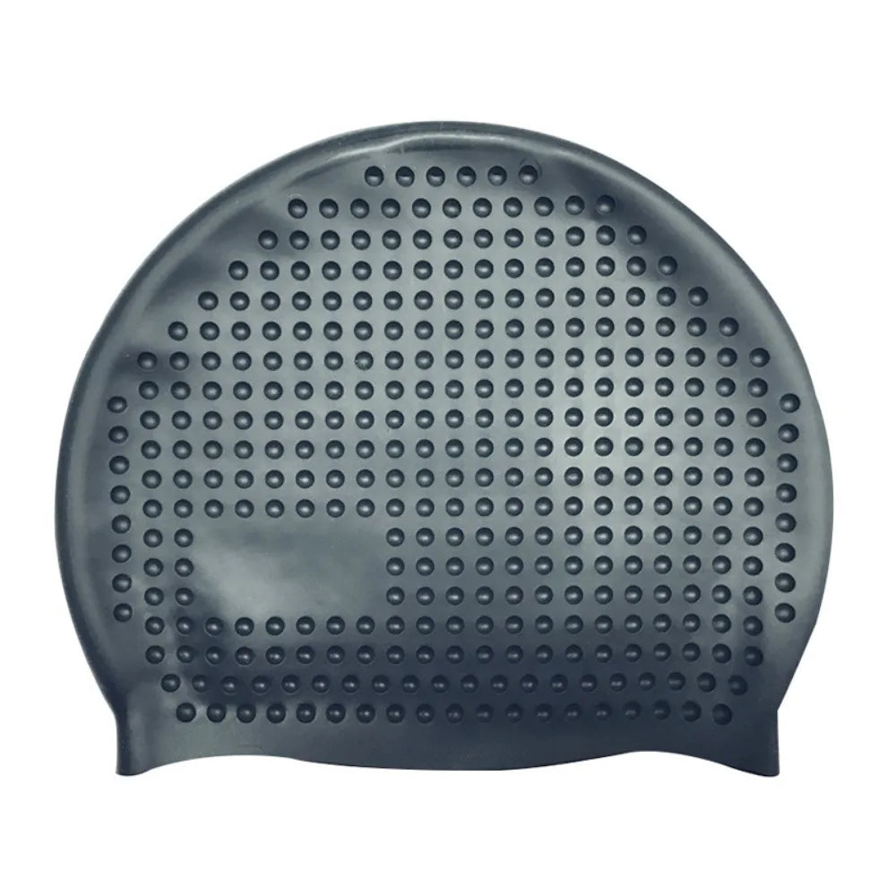Non-Slip Silicone Swim Cap – Plus Size Waterproof Bathing Cap Silicone Swim Cap Axl Black