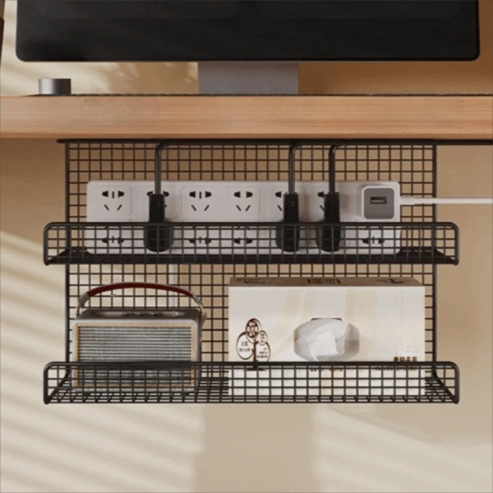 No-Drill Under-Desk Cable Management Tray | Wire Organizer Cable Management Tray Axl
