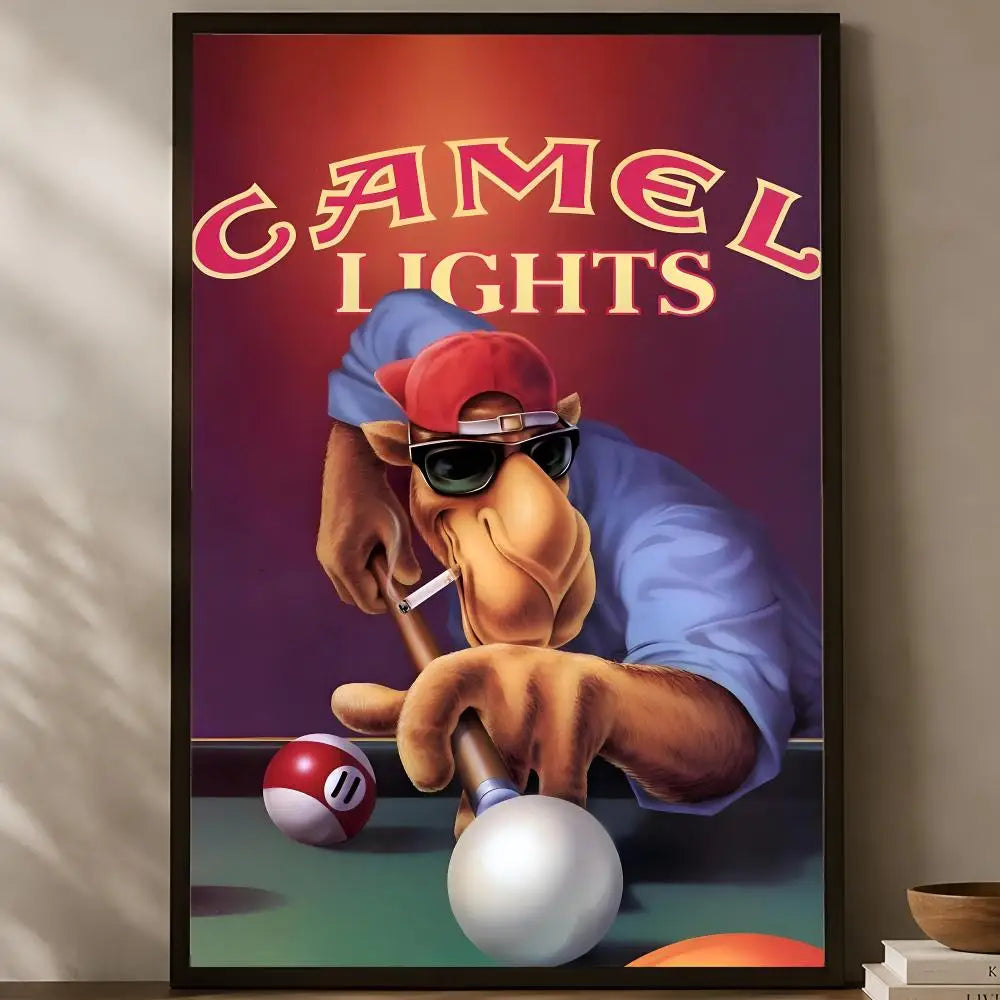 Camel Wall Art Poster – Self-Stick Waterproof HD Home Decor Wall Art Poster Axl White01 15X20cmNoframe