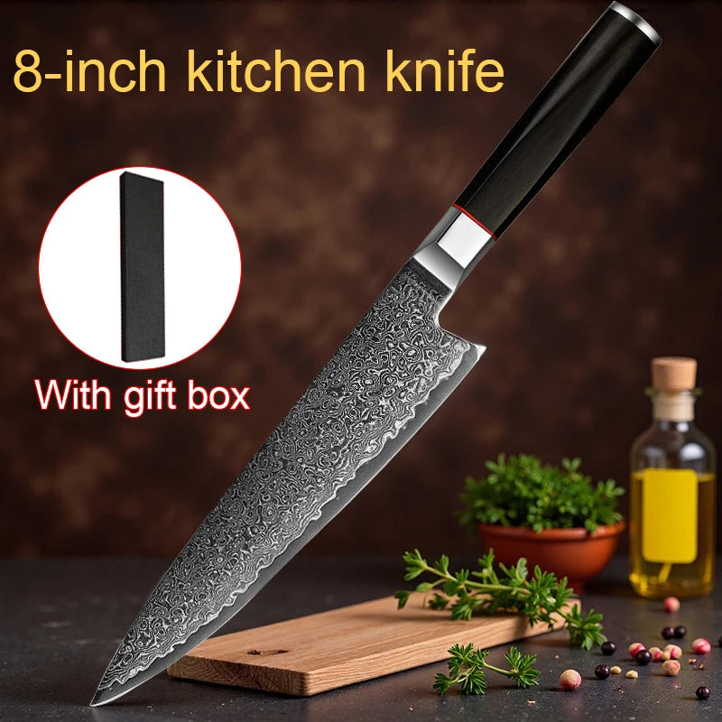8-Inch Damascus Steel Chef's Knife – 67-Layer High Carbon Blade Damascus Chef Knife Axl