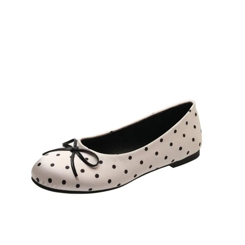 Women's Polka Dot Slip-On Flats – French Round Toe Style Women's Slip-On Flats Axl