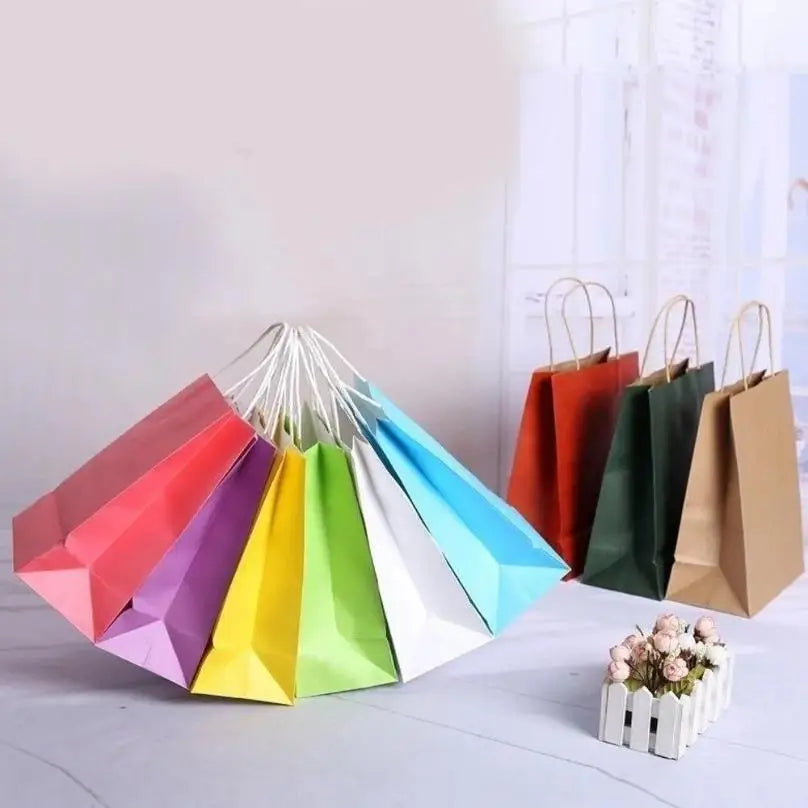 Kraft Paper Gift Bags with Handles 5-Pack | Party Favor Bags Kraft Gift Bags Axl