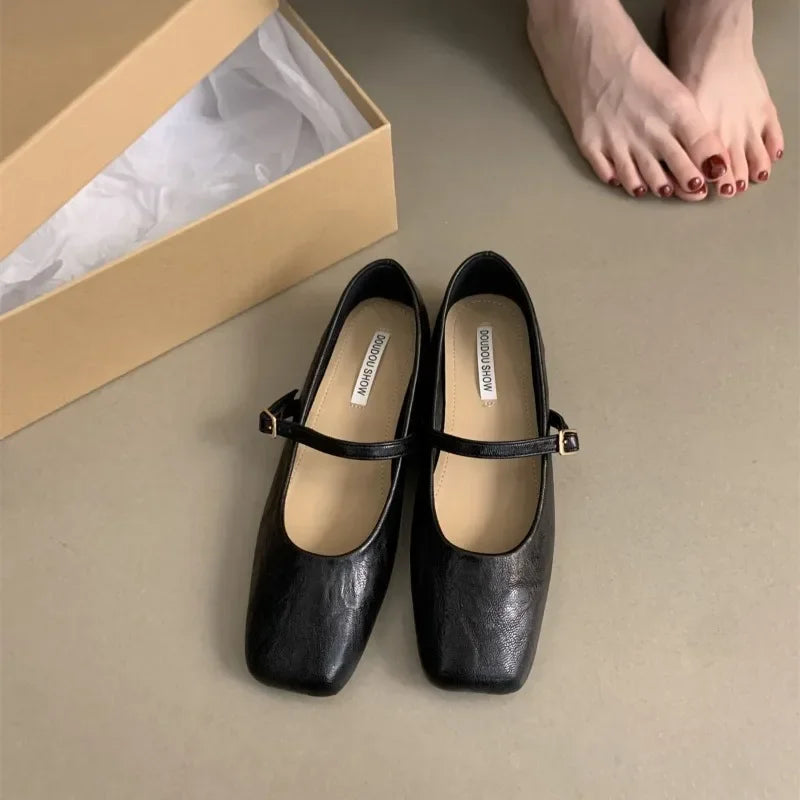 Women's Square Toe Mary Jane Flats – Party & Wedding Shoes Mary Jane Flats Axl 38 black