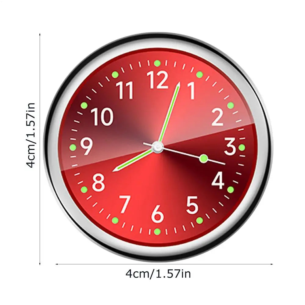 Luminous Analog Car Dashboard Clock – Zinc Alloy Quartz Car Dashboard Clock Axl Red