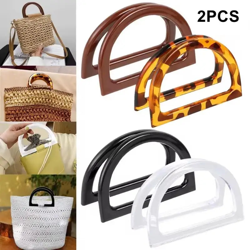 D-Shape Bag Handles for DIY Crochet & Straw Purse Making Bag Making Handles Axl