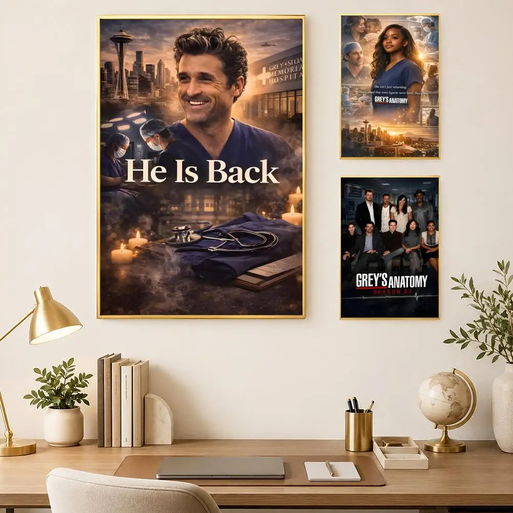 Grey's Anatomy HD PVC Self-Stick Wall Poster | Waterproof Wall Art Poster Axl