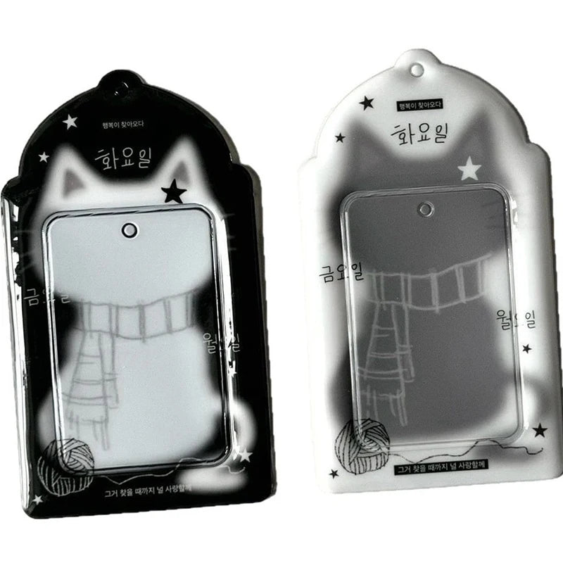 Kawaii Black Cat Photocard Holder Pendant | Card Sleeve Photocard Holder Pendant Axl