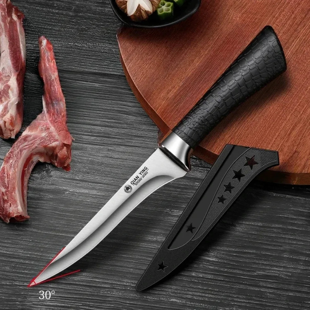 PLYS Stainless Steel Boning Knife with Non-Slip Handle & Cover Boning Knife Axl style C