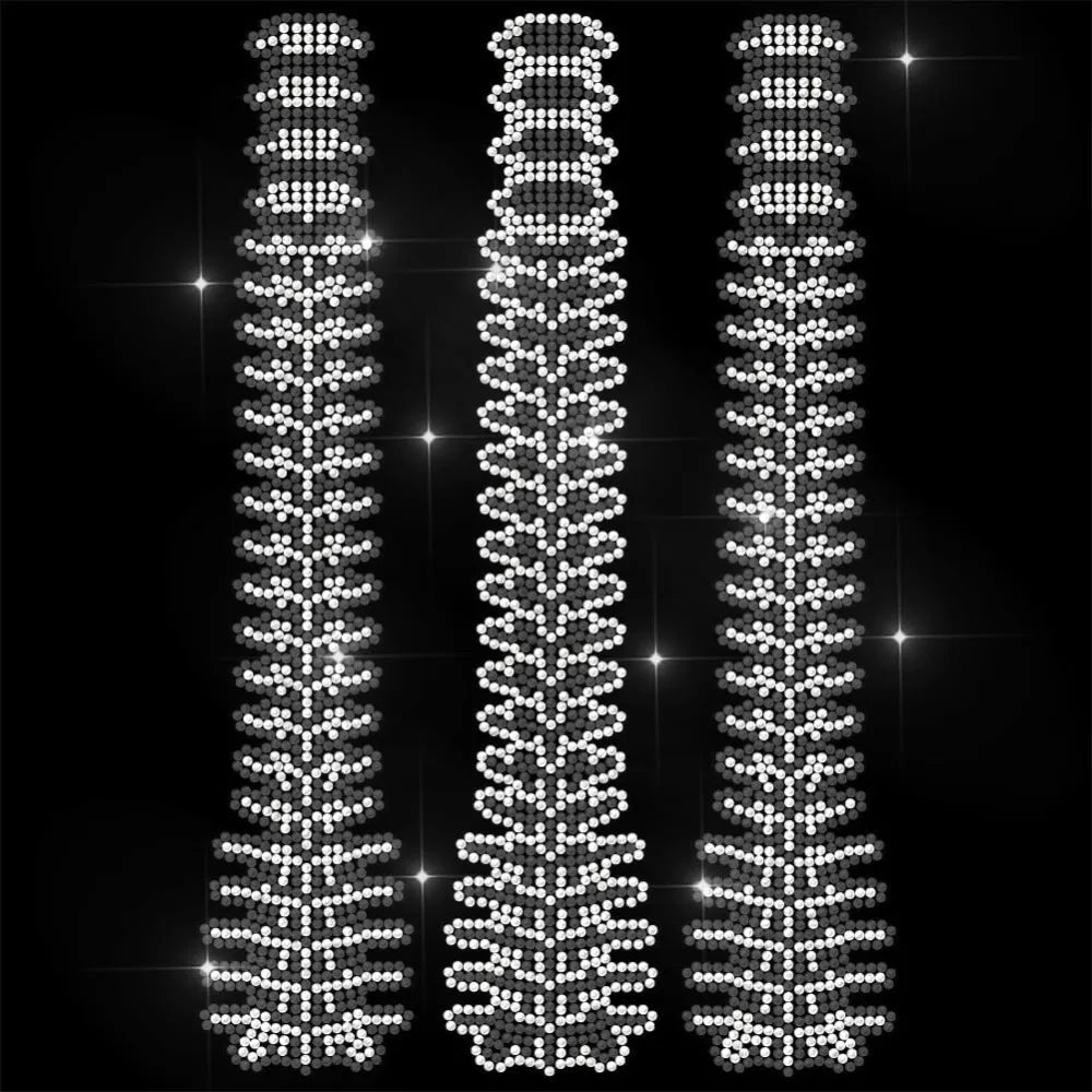 Glass Rhinestone Iron-On Appliqué Spine Pattern Sheet 29.7x21cm Iron-On Appliqué Axl AECH04-17696
