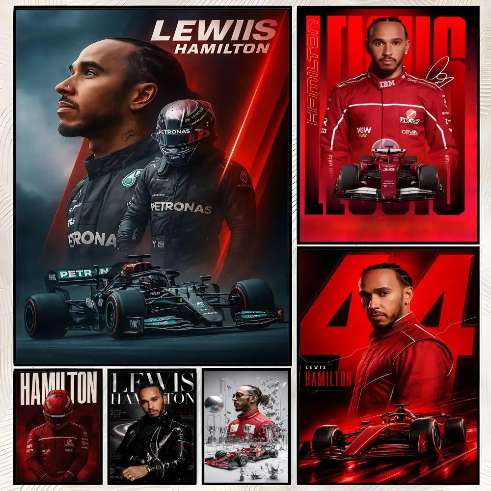 Lewis Hamilton HD Self-Stick Wall Poster – Waterproof Home Decor Sports Wall Poster Axl
