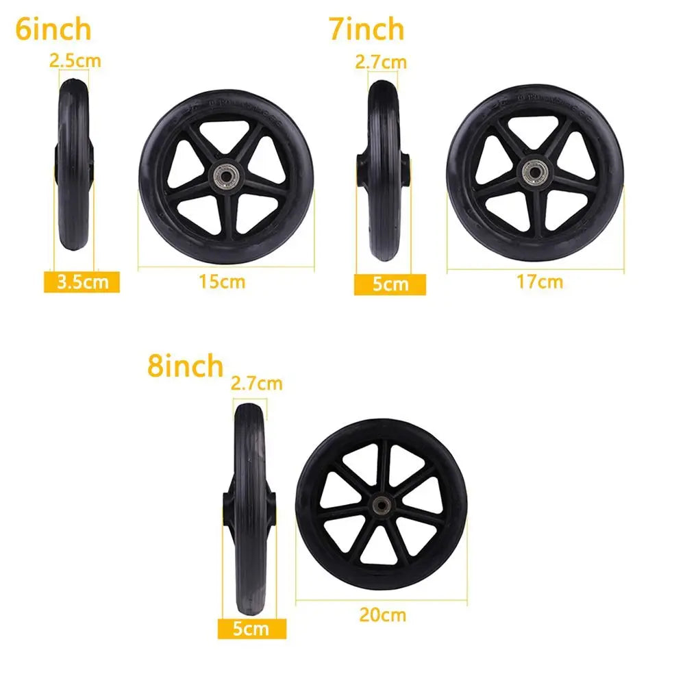 6-Inch Wheelchair Front Castor Solid Tire Replacement Wheel Wheelchair Castor Wheel Axl