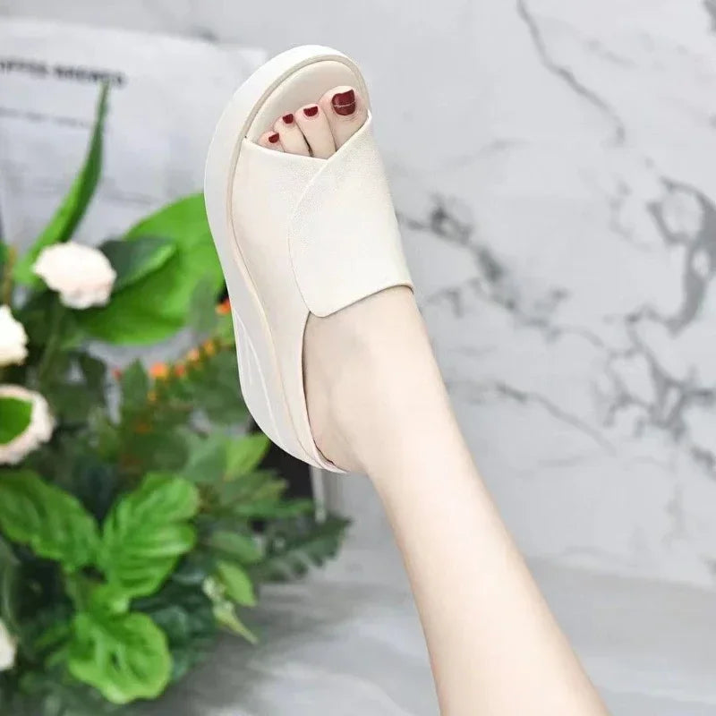 Women's Wedge Platform Slide Sandals – Open Toe Slippers Wedge Slide Sandals Axl