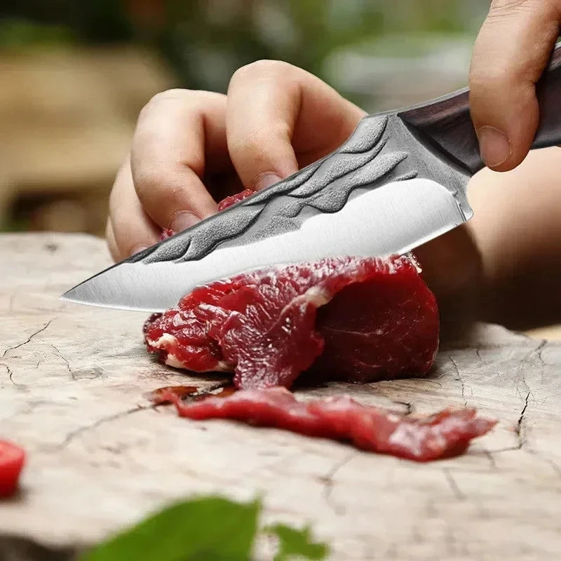 InLeung Stainless Steel Boning Chef Knife – Wooden Handle Kitchen Knife Axl