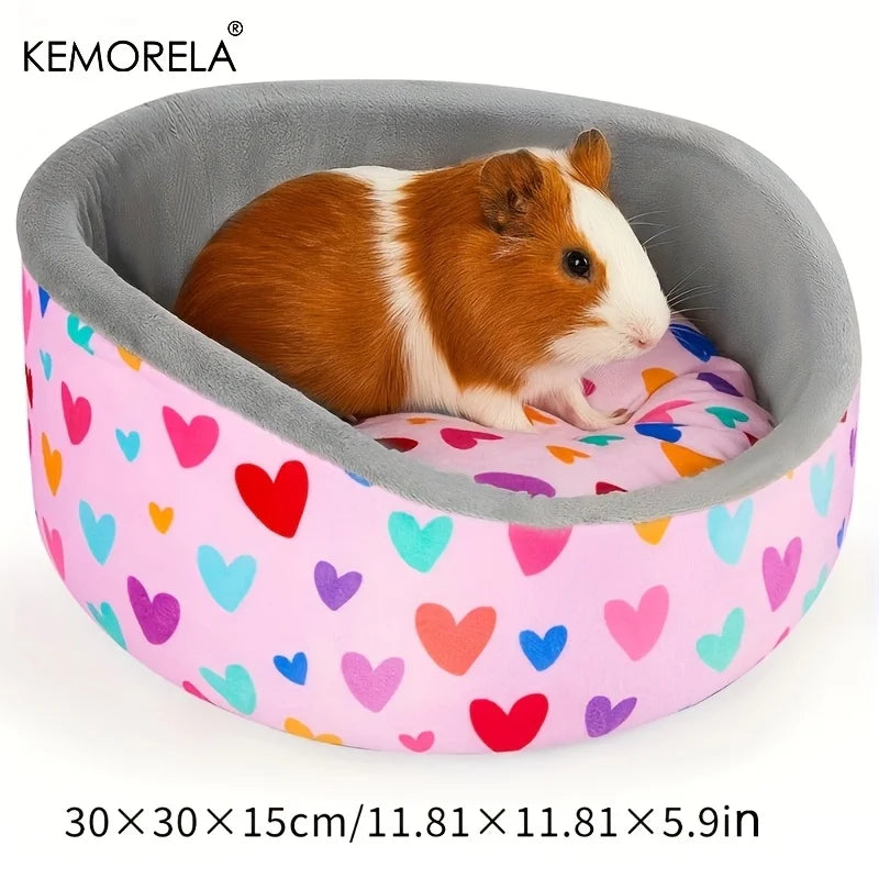 KEMORELA Guinea Pig Cuddle Bed – Soft Washable Cotton Pet Bed Small Pet Bed Axl Pink
