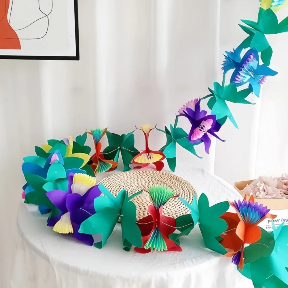 3M Hawaiian Paper Flower Garland – Tropical Party Decoration Party Paper Garland Axl