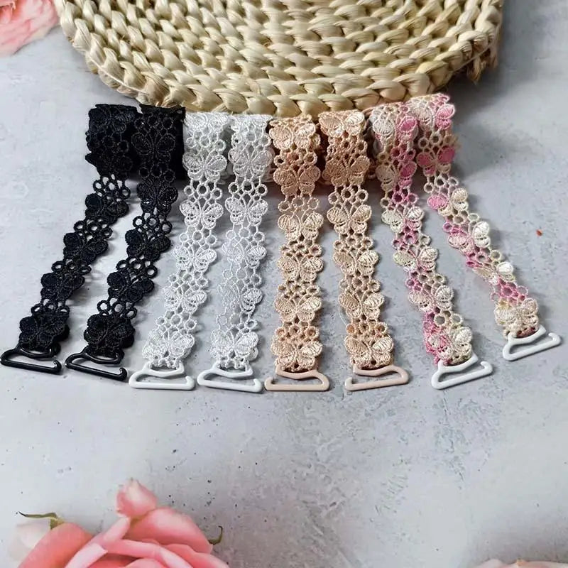 Women's Lace Embroidered Bra Straps – Adjustable & Detachable Bra Straps Axl