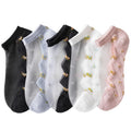 Women's Lace Floral Ankle Socks – 5 Pairs Breathable Cotton Women's Ankle Socks Axl mutlicolor One Size
