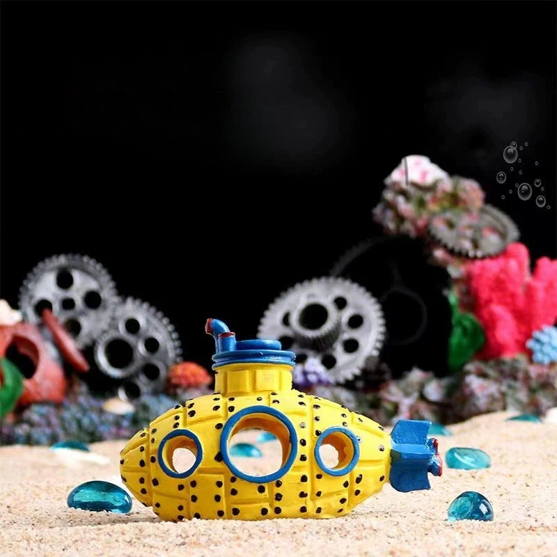 Resin Submarine Aquarium Ornament – Fish & Shrimp Hiding Cave Aquarium Ornament Axl