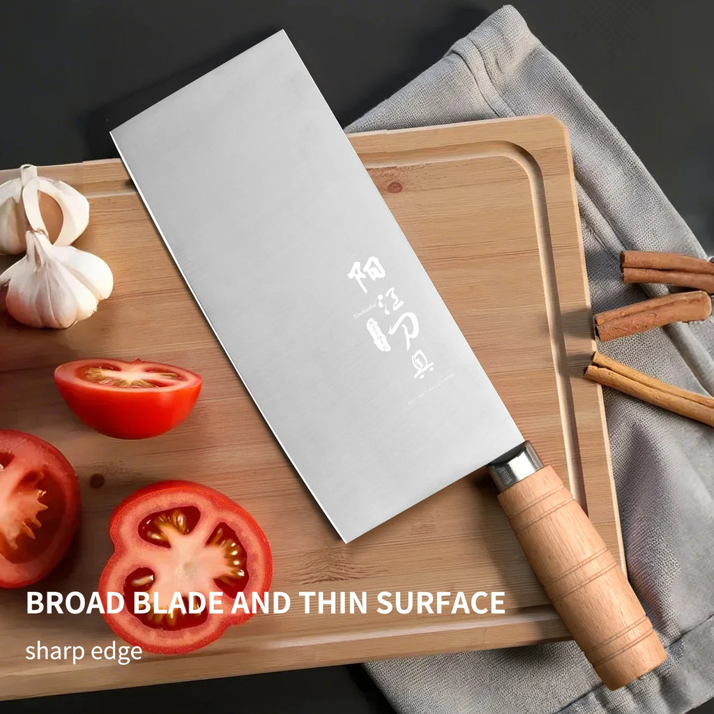 PLYS Stainless Steel Chef Knife – Sharp Wooden Handle Slicer Chef Knife Axl