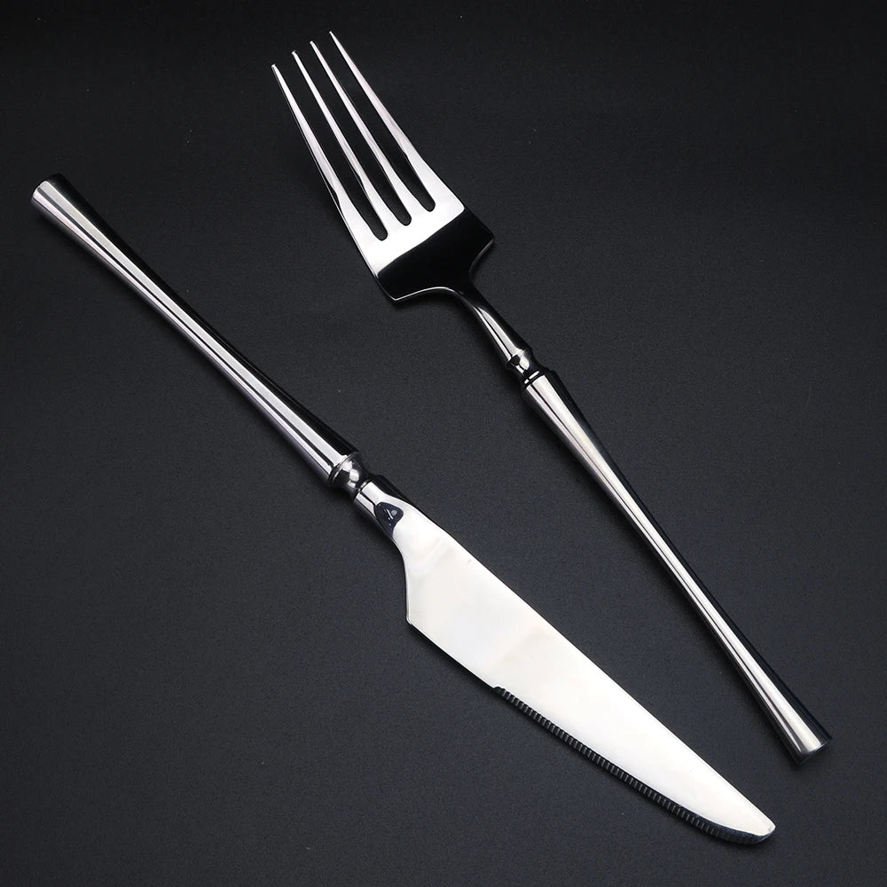 304 Stainless Steel Flatware Set – Steak Knife, Fork & Spoon Flatware Set Axl