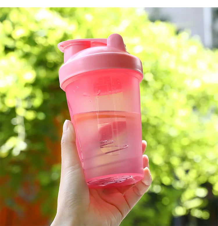 Leeseph 400ml Leak-Proof Shaker Bottle with Mixing Ball Protein Shaker Bottle Axl Pink 400ml