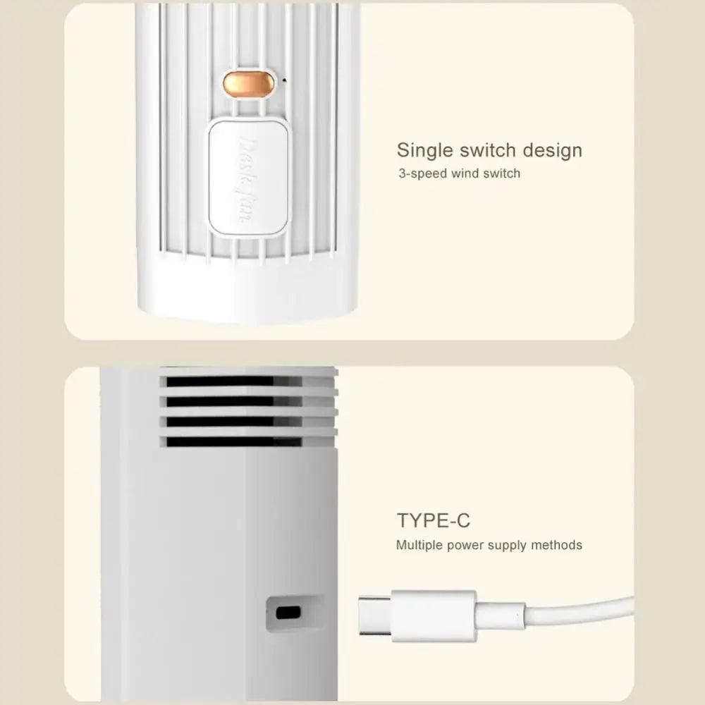 Portable Bladeless Tower Fan – 3-Speed Quiet USB-C Desk Fan Portable Tower Fan Axl