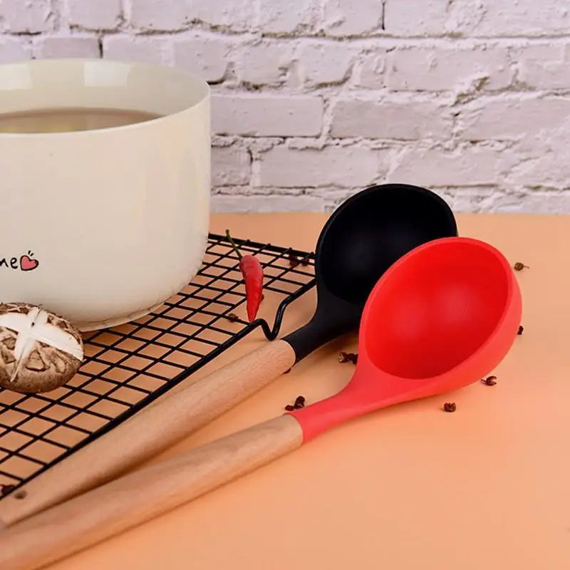 Silicone Soup Spoon – Heat-Resistant Non-Stick Kitchen Ladle Silicone Kitchen Ladle Axl