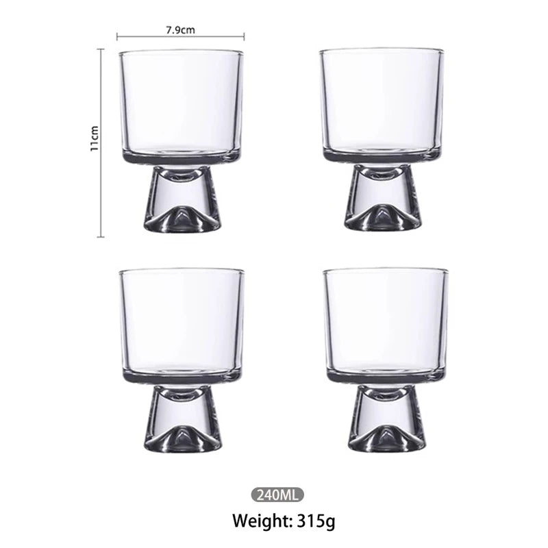 KEMORELA 8.1oz Mini Long Stem Glass Cup – Wine & Desserts Glass Stemware Cup Axl 4PCS 240ml