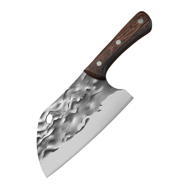 Forged Meat Cleaver Chef Knife – Stainless Steel Wooden Handle Meat Cleaver Knife Axl cleaver knife