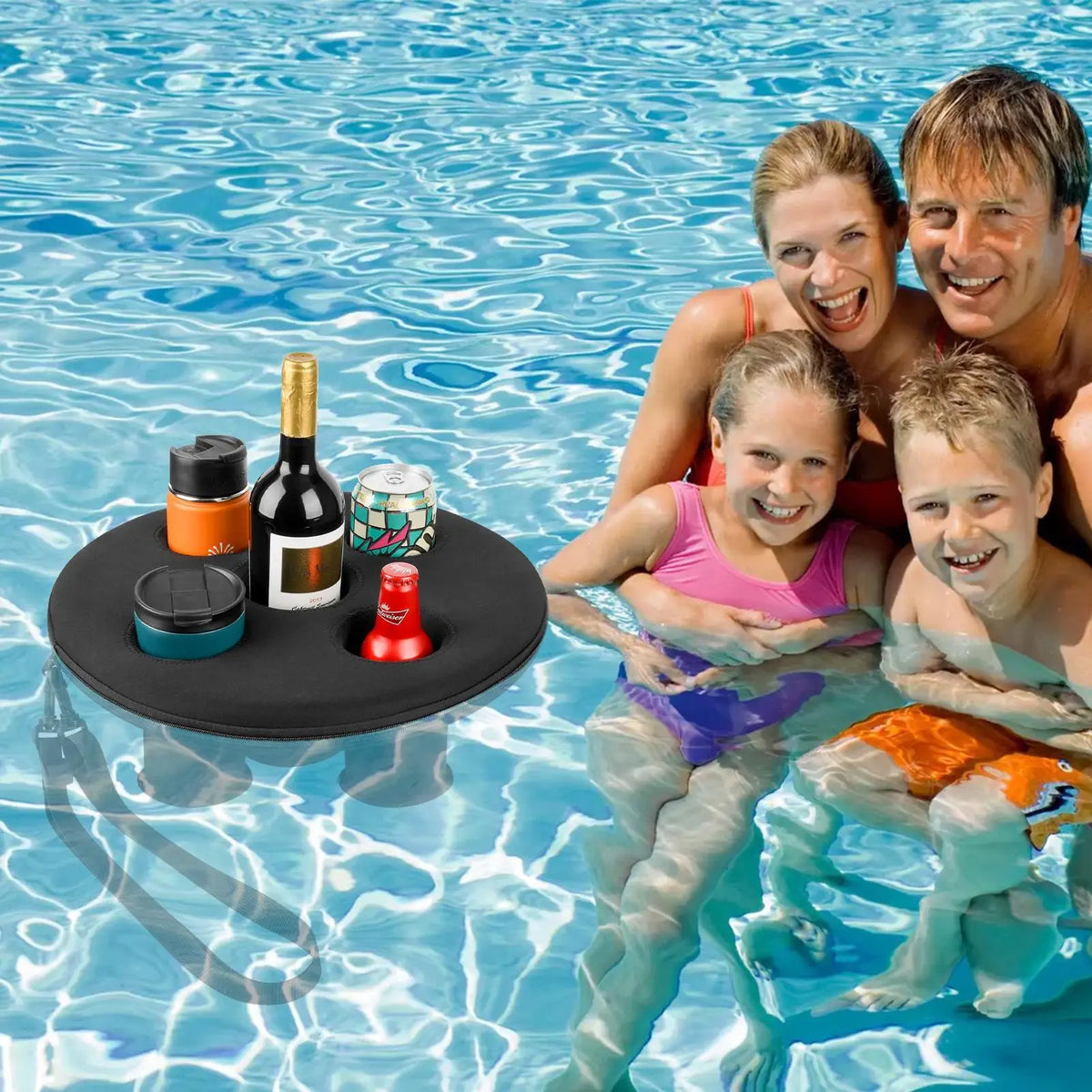 Floating Pool Cup Holder – 5-Hole Drink Float Tray Pool Drink Float Axl