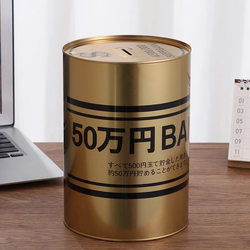 Luxury Gold Large Piggy Bank for Adults – 365-Day Coin Box Coin Money Bank Axl
