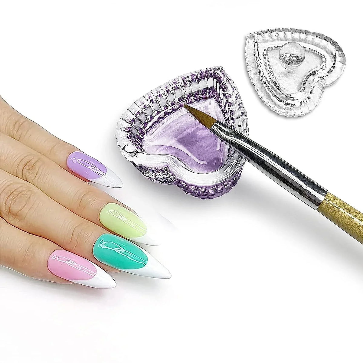 Glass Dappen Dish Bowl for Nail Art – Crystal Cup with Lid Nail Art Dappen Dish Axl