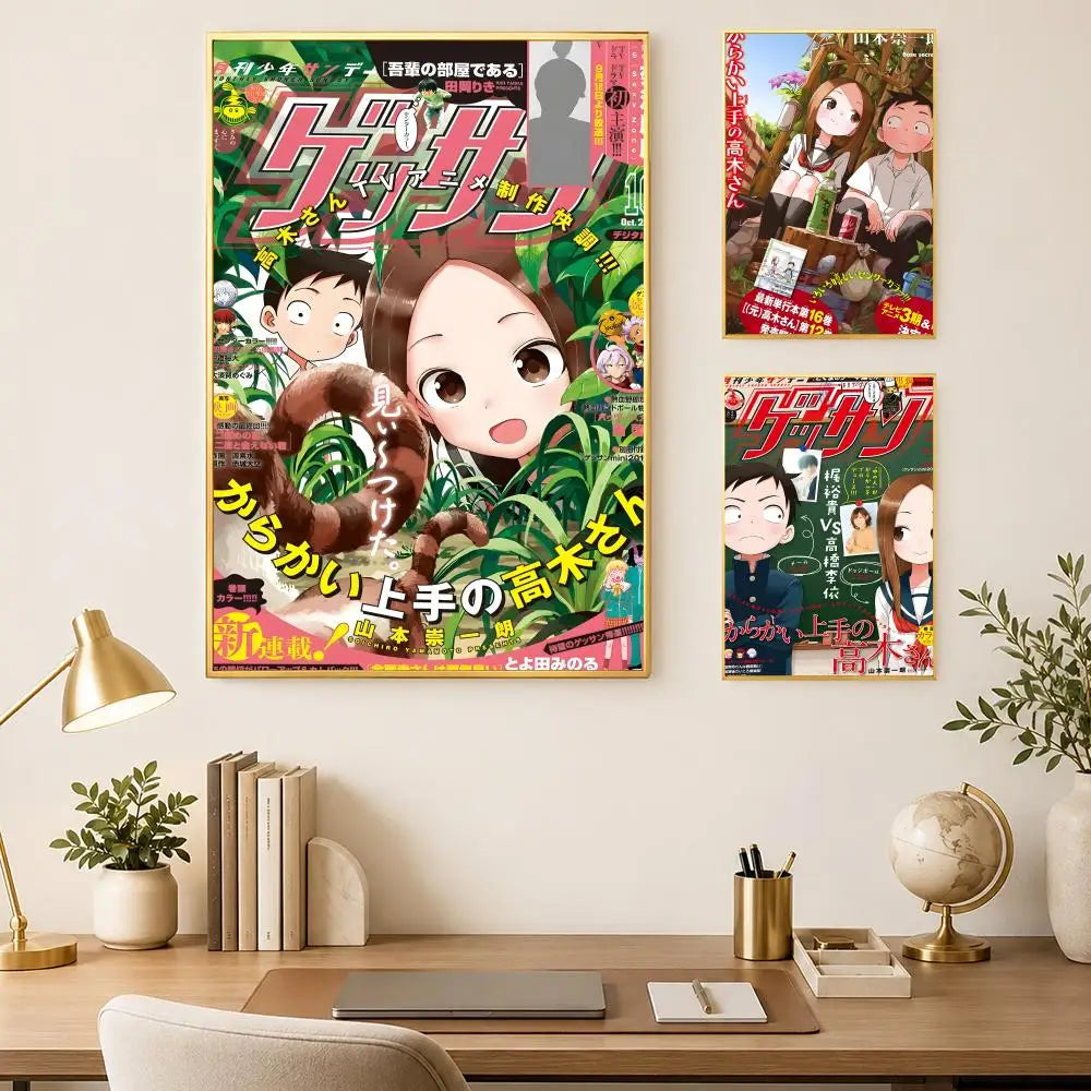 Takagi-san Anime PVC Wall Poster – Self-Stick HD Waterproof Art Anime Wall Poster Axl