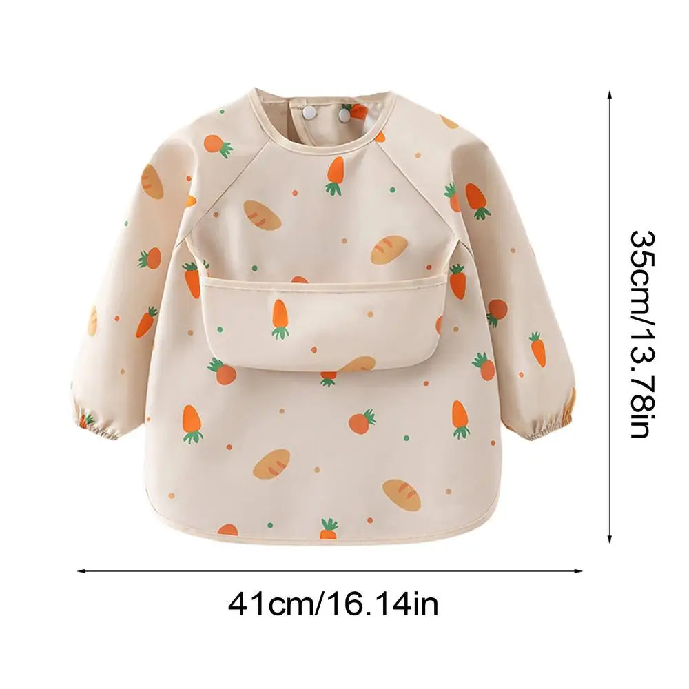 Long Sleeve Baby Smock Bib – Waterproof & Washable Toddler Bib Baby Smock Bib Axl 01