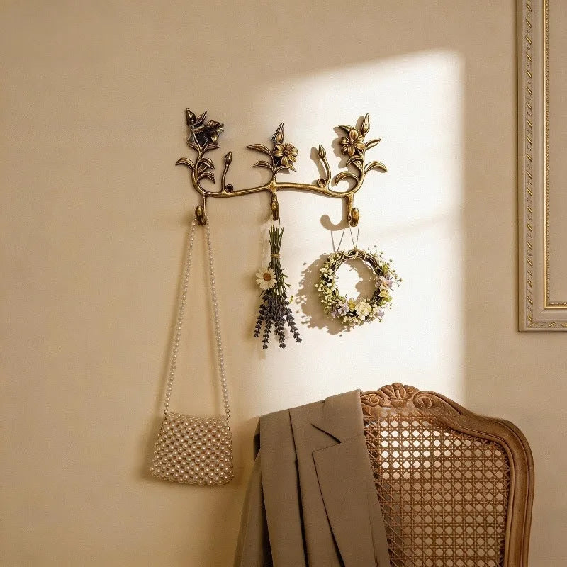 Wall Mounted Metal Coat Rack – 3-Hook Gold Minimalist Hanger Wall Coat Rack Axl