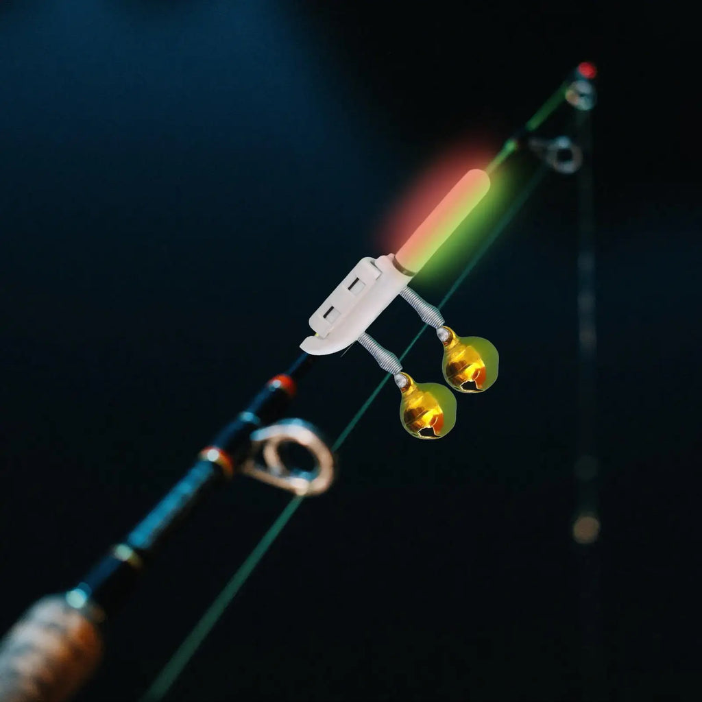 Rechargeable Fishing Rod Tip Light Clip & Bite Alarm Bell Kit Fishing Rod Light Axl