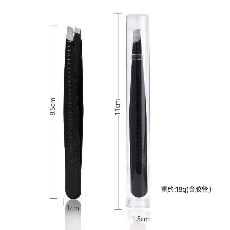 Slant Tip Stainless Steel Tweezers – Brow & Eyelash Tool Beauty Tweezers Axl Fish pattern clip in
