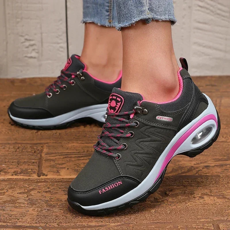 AZGB Women's Platform Vulcanized Sneakers – Breathable Lace-Up Platform Sneakers Axl