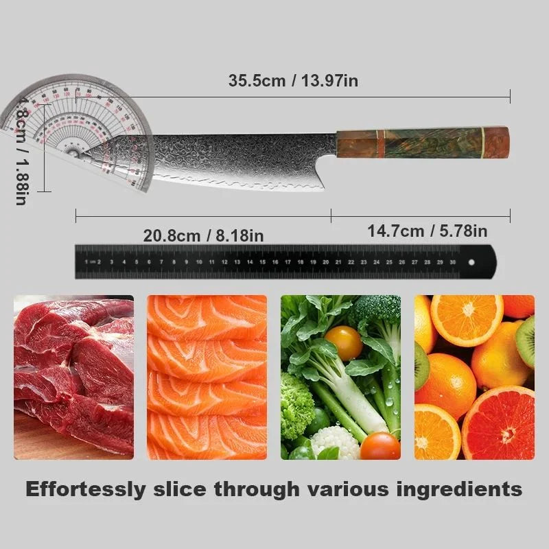 8" Kiritsuke Chef Knife – 67-Layer Damascus Steel Kitchen Knife Damascus Chef Knife Axl
